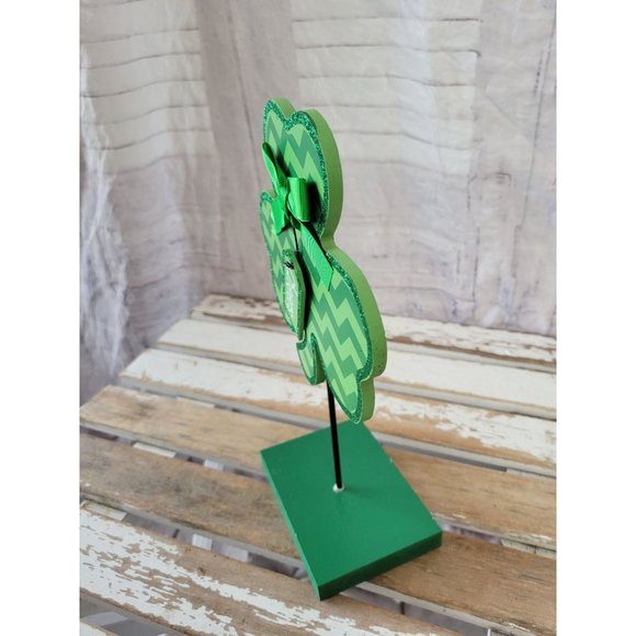 St Patrick's Day cheers three leaf clover home decor shabby chic sparkle unique - Picture 3 of 6